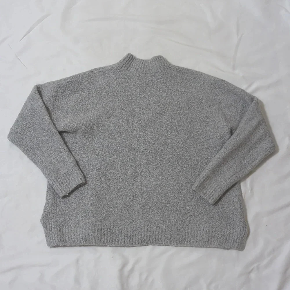 Saks Fifth Avenue Wool Sweater Mock Neck Sweater, Color Gray Size XL - Picture 2 of 12
